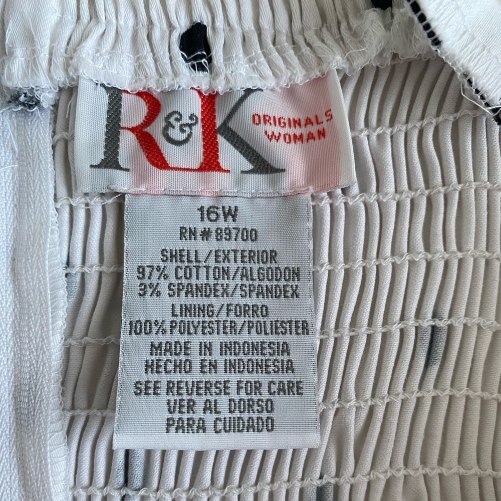 R & K‎ Polka Dot Sun Dress 16W Black White Romantic Easter Paris Preppy Coastal - Picture 2 of 13